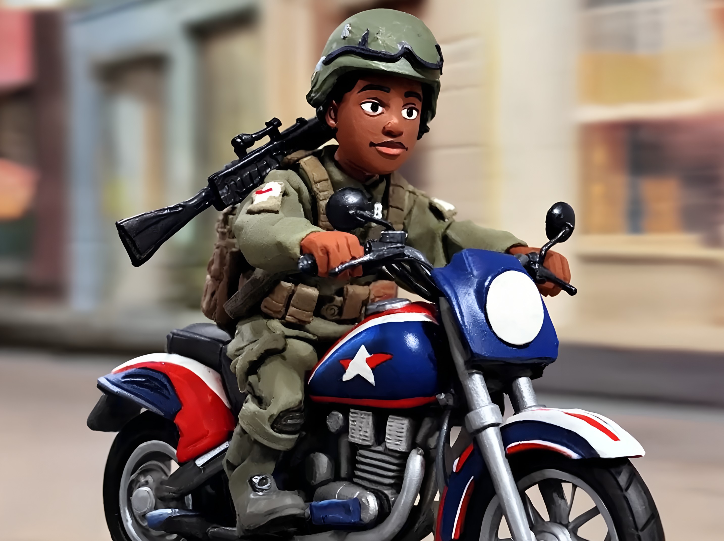 Baby riding motorocyle